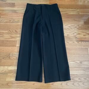 Aqua Bloomingdales Black Wide Leg Pants Womens XL High Rise Office Trousers